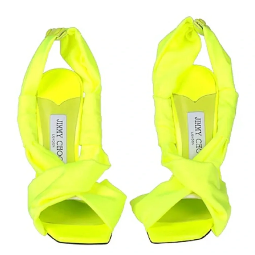 JIMMY CHOO NEOMA 110 NEON APPLE GREEN - 37 - Picture 6 of 14